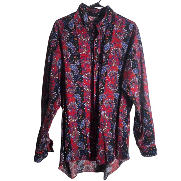 Vintage Wrangler Sz 18-36 Tailored Fit Cowboy Cut button down shirt - Picture 1 of 5